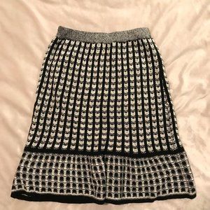 Sparrow Anthropologie Size S Serissa Sweater Skirt Black & White Knit